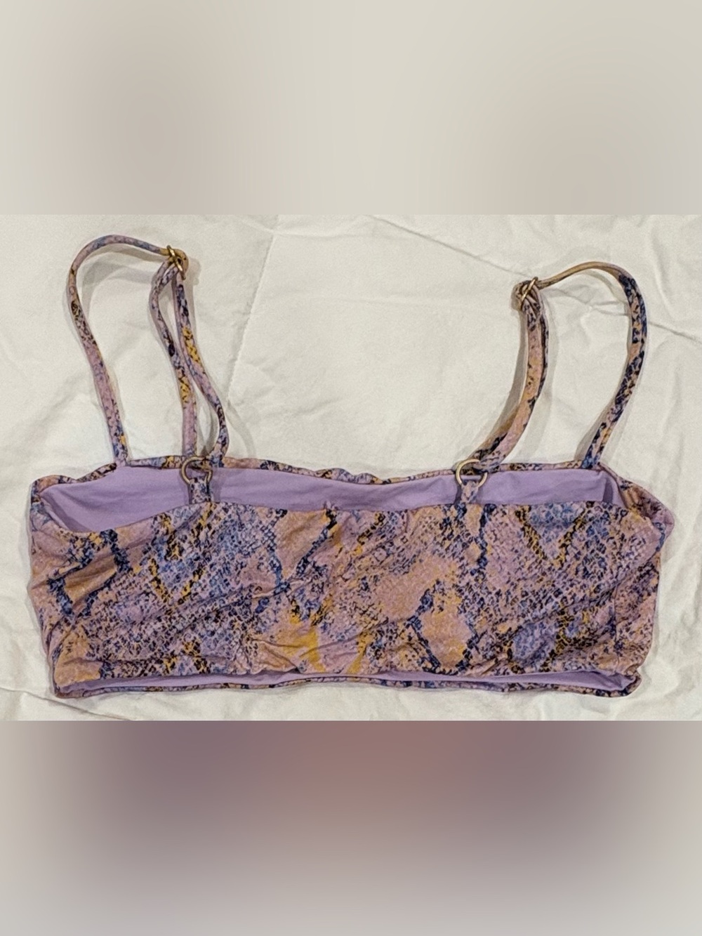 L*Space Snake Print Bikini Top Lavender Pink Size Small - Picture 4 of 5